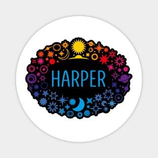 Harper name surrounded by space Magnet